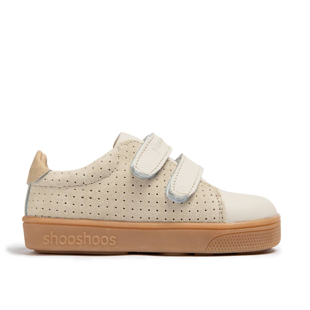 SQUAREBRIDGE - SHOOSHOOS TODDLER KIDS LEATHER SNEAKER: CREAM