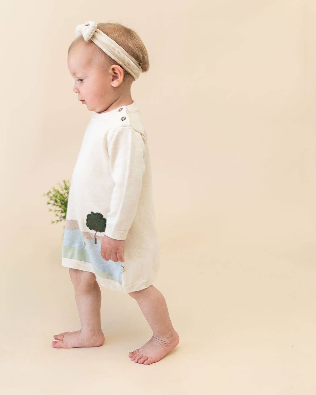 Farm House Organic Cotton Baby Knit Tunic Dress Natural
