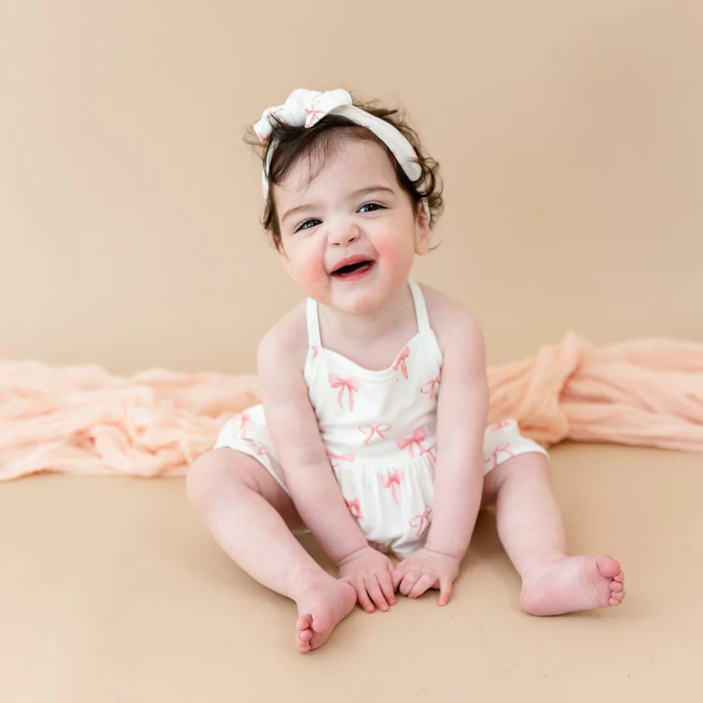 Bows Spaghetti Strap Ruffle Romper
