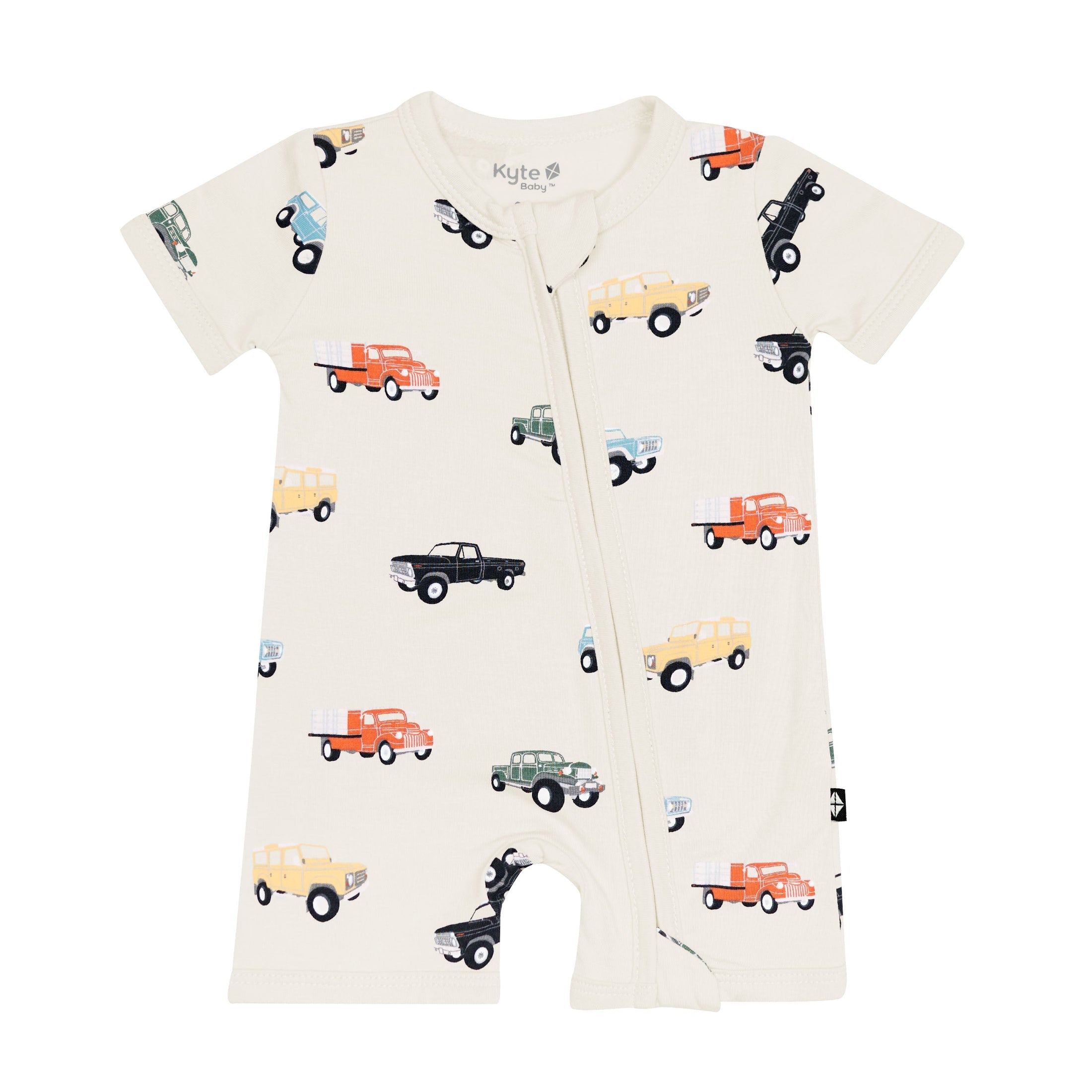 Zippered Shortall Romper Vintage Truck