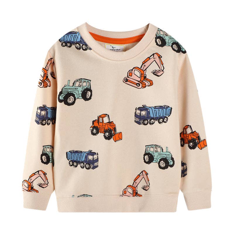 Cotton Sweatshirt with Excavator