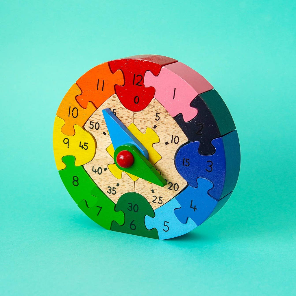 Fair Trade and Handmade Wood Teaching Clock Puzzle