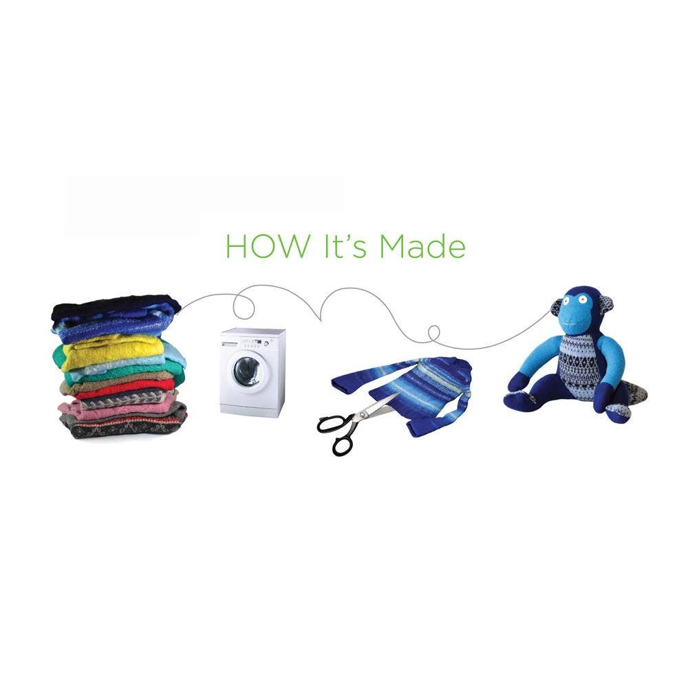 Giraffe Puppet | Reclaimed Wool: 12 inch height (30.5 cm).