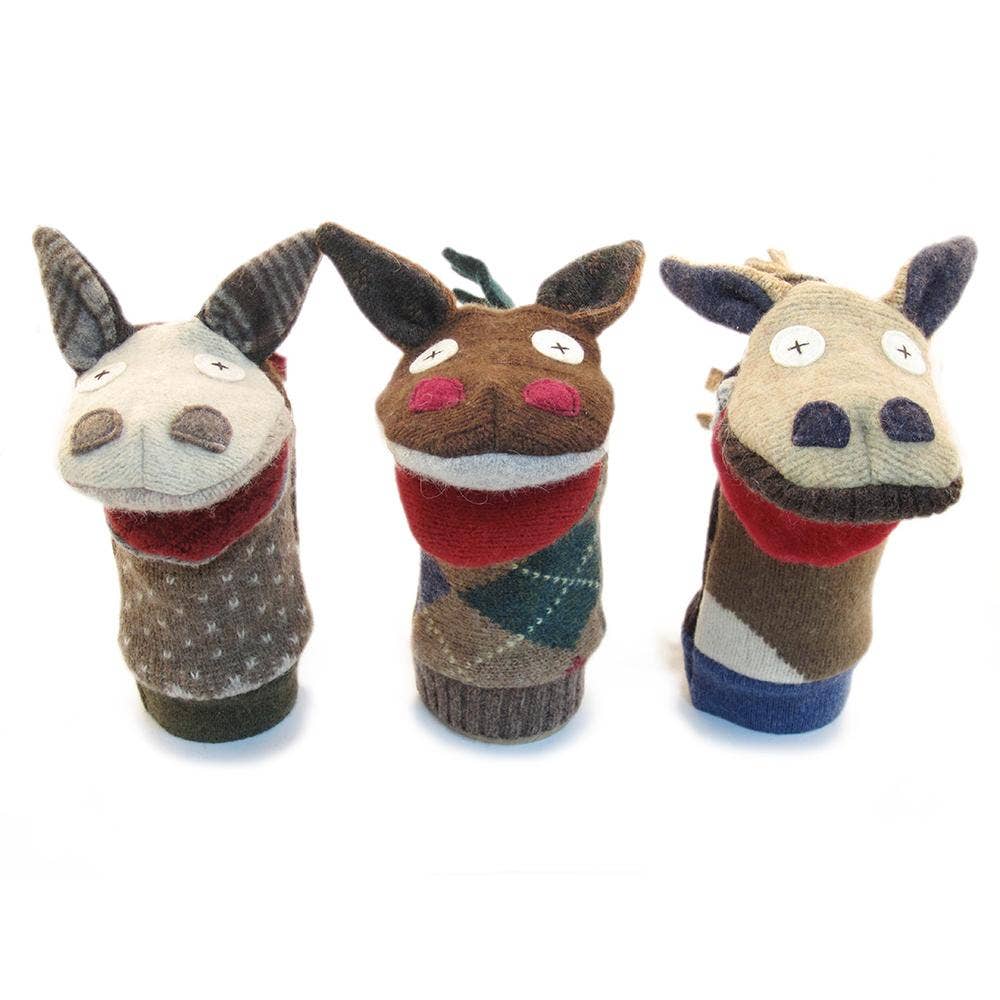 Horse Puppet | Reclaimed Wool: 12 inch height (30.5 cm).