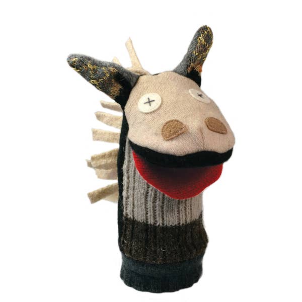 Horse Puppet | Reclaimed Wool: 12 inch height (30.5 cm).