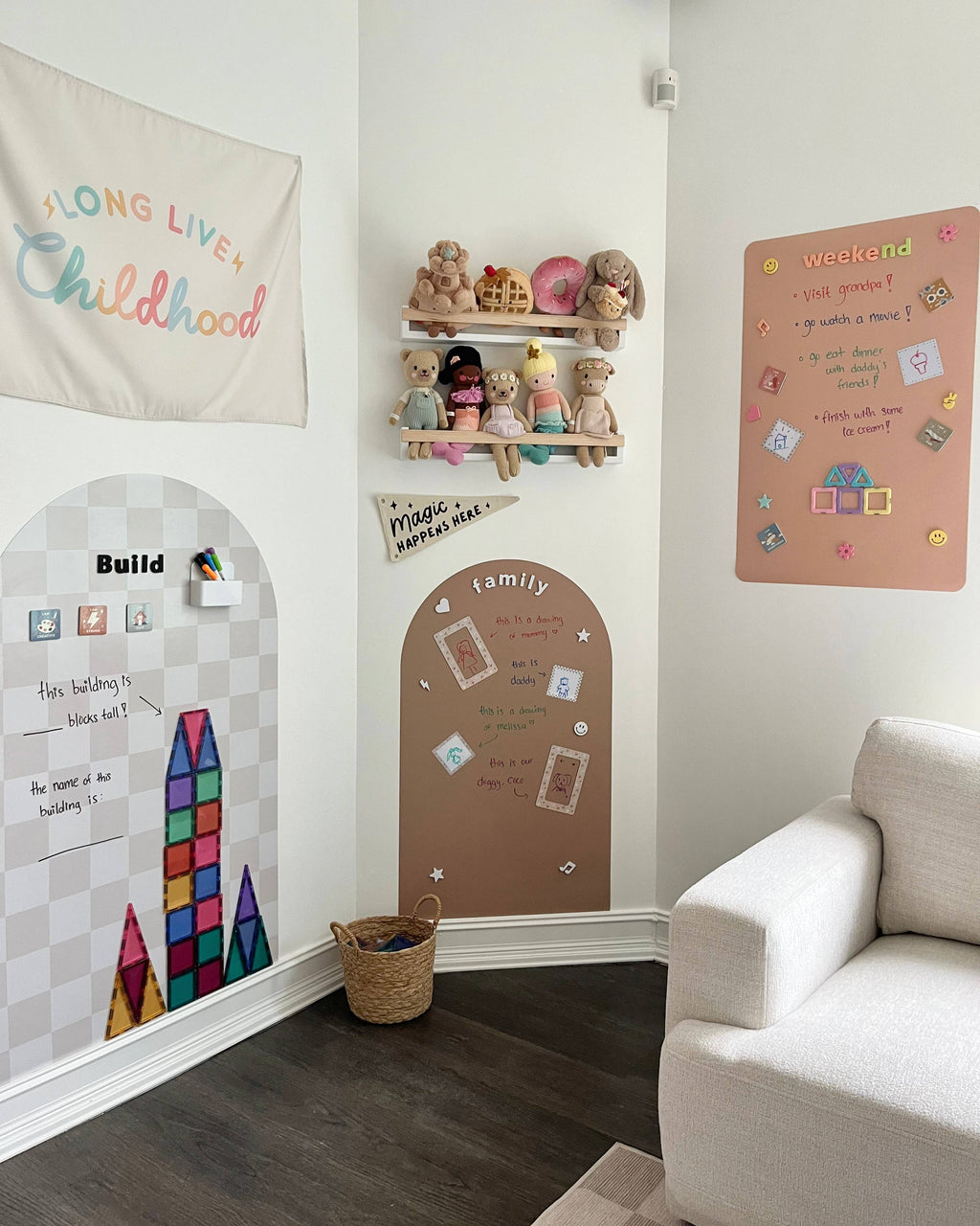 Magic Playwall - Rectangle Magnetic Wall Decal for Kids: Midnight