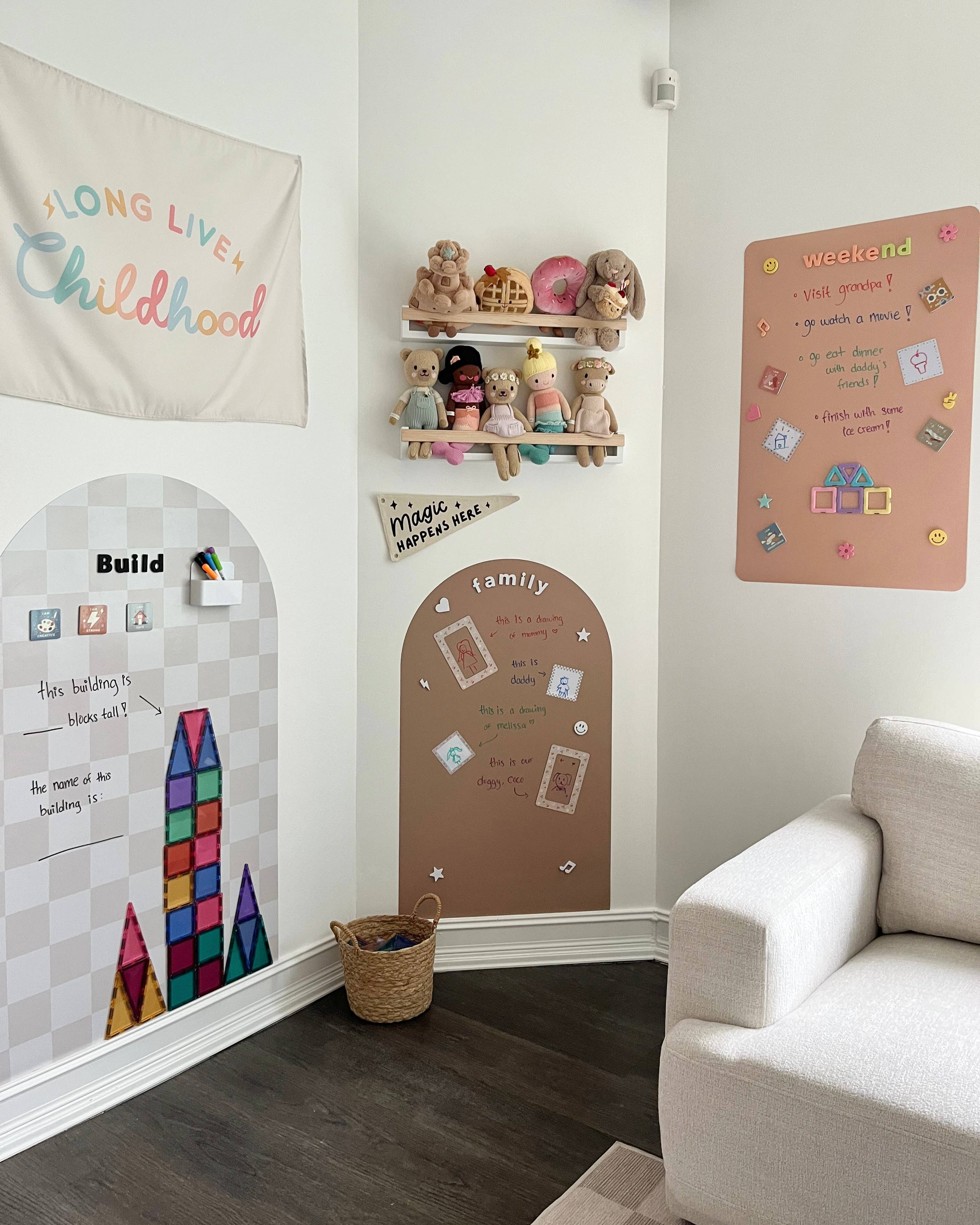 Magic Playwall - Rectangle Magnetic Wall Decal for Kids: Midnight