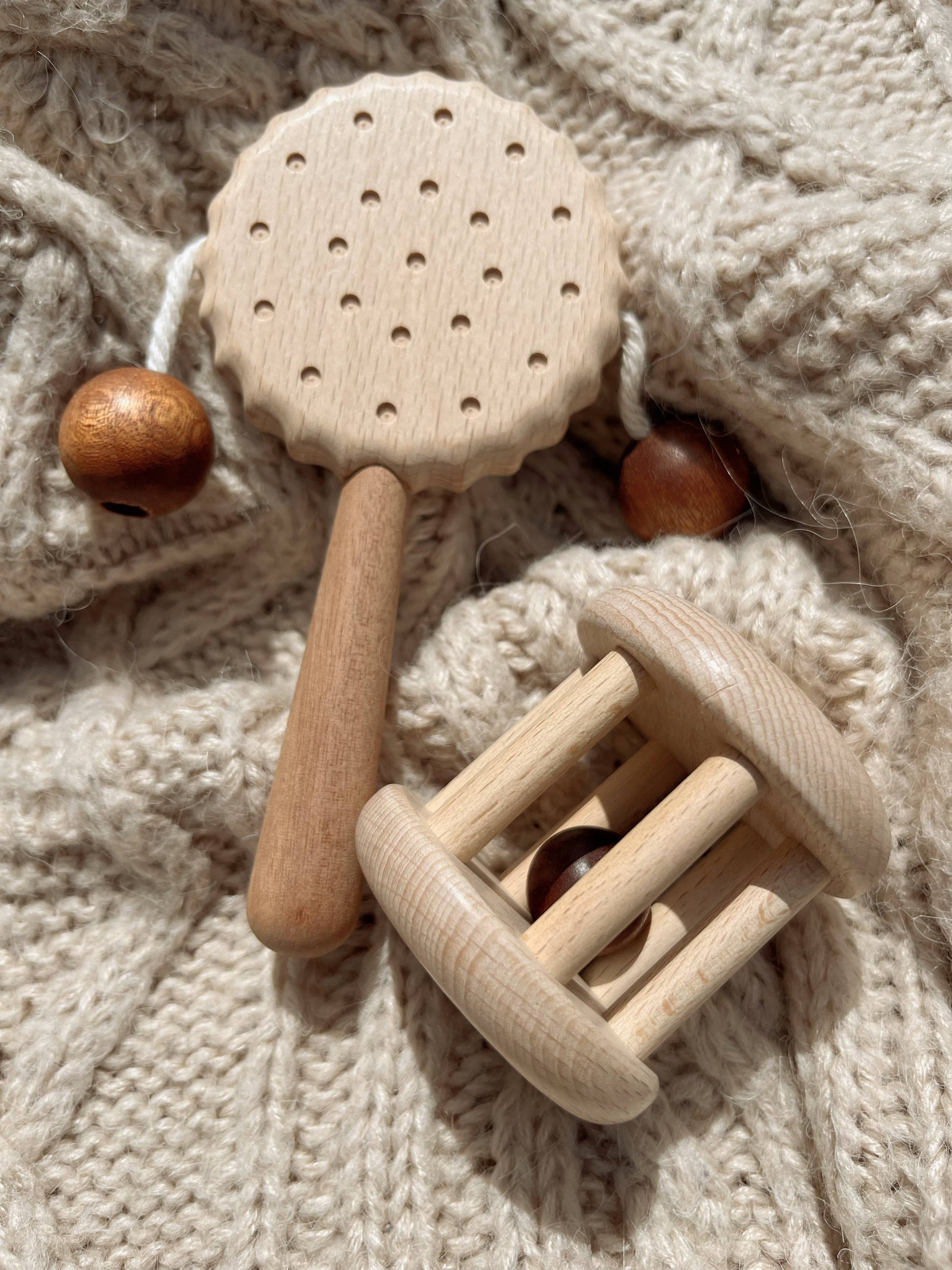 Wooden Baby Bell Cylinder Montessori Musical Toy