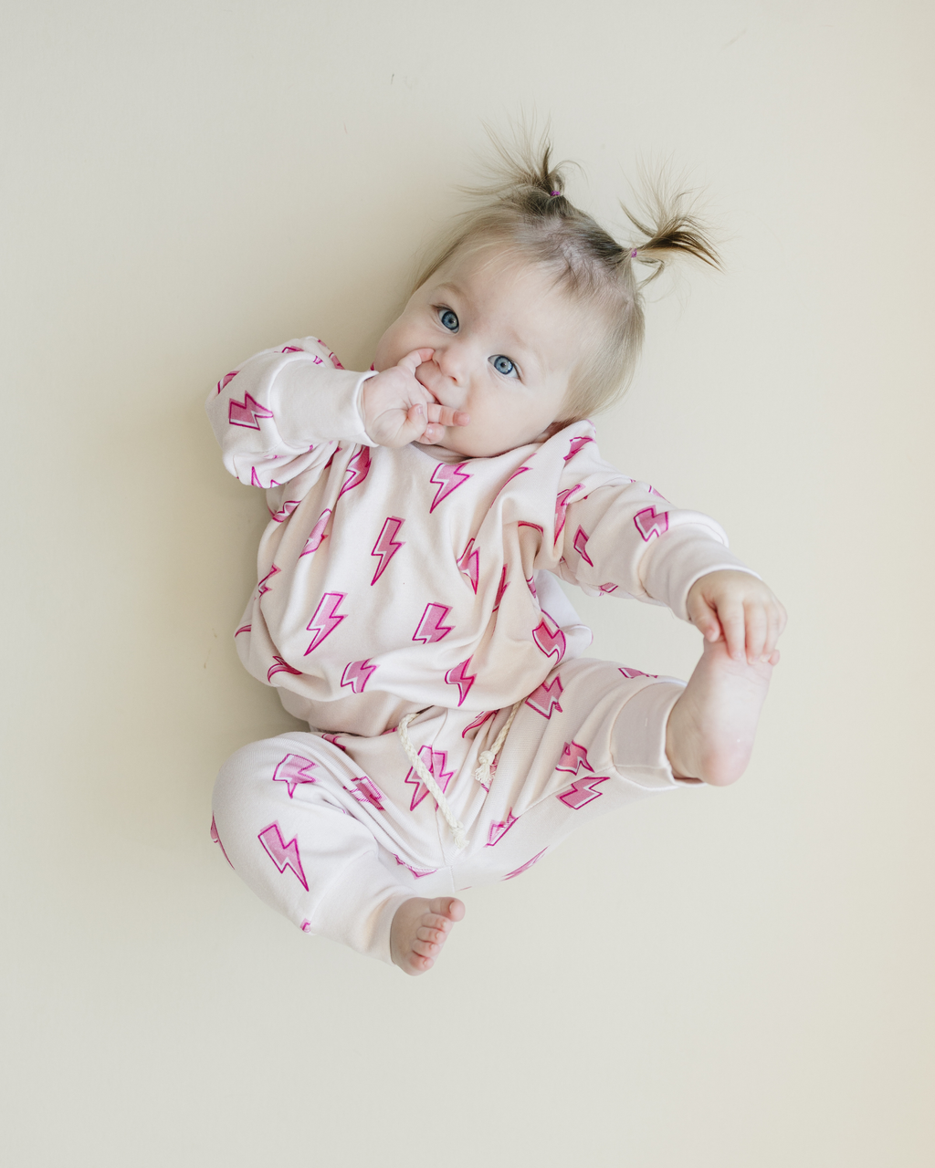 Pink Bolts Jogger Set