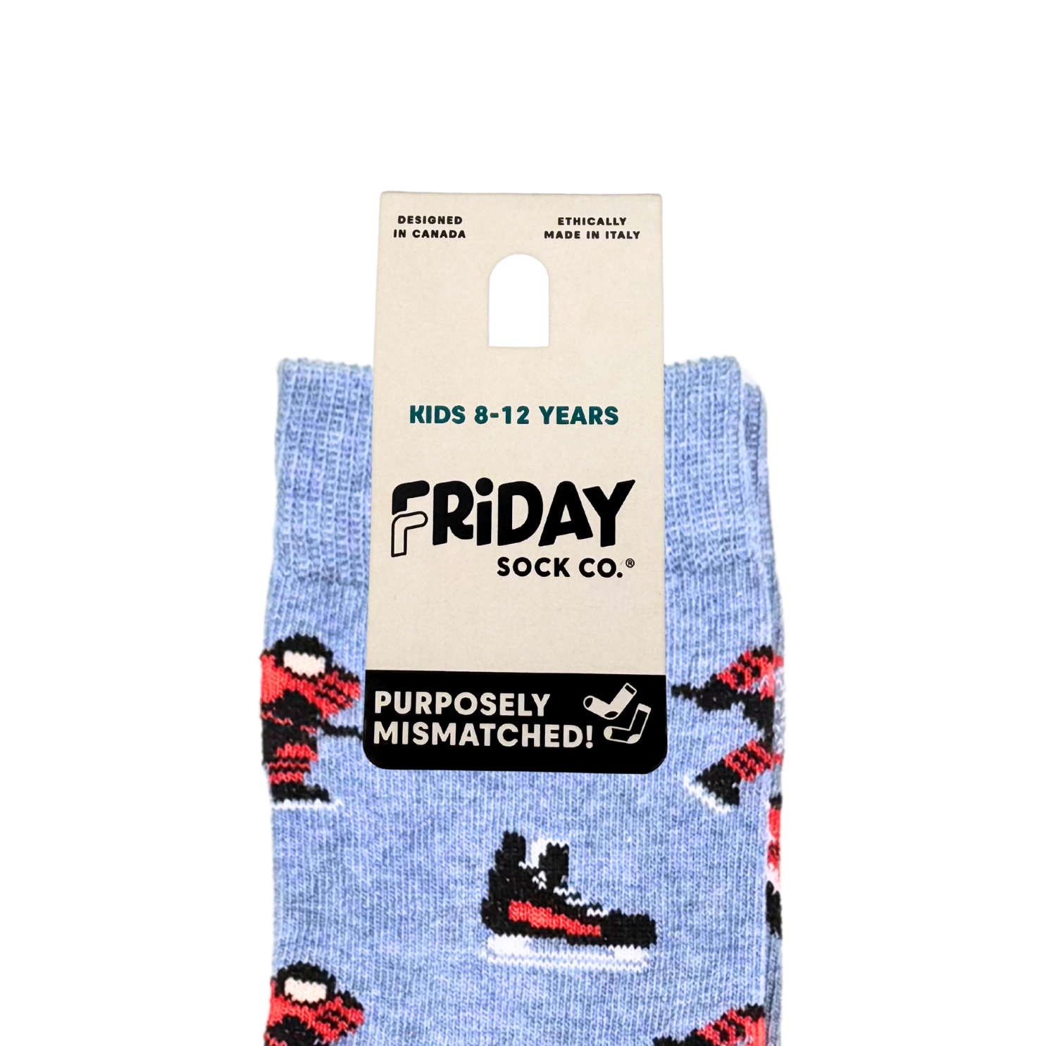 Kid's Hockey Crew Socks Playful Non-Matching: Player/Goalie
