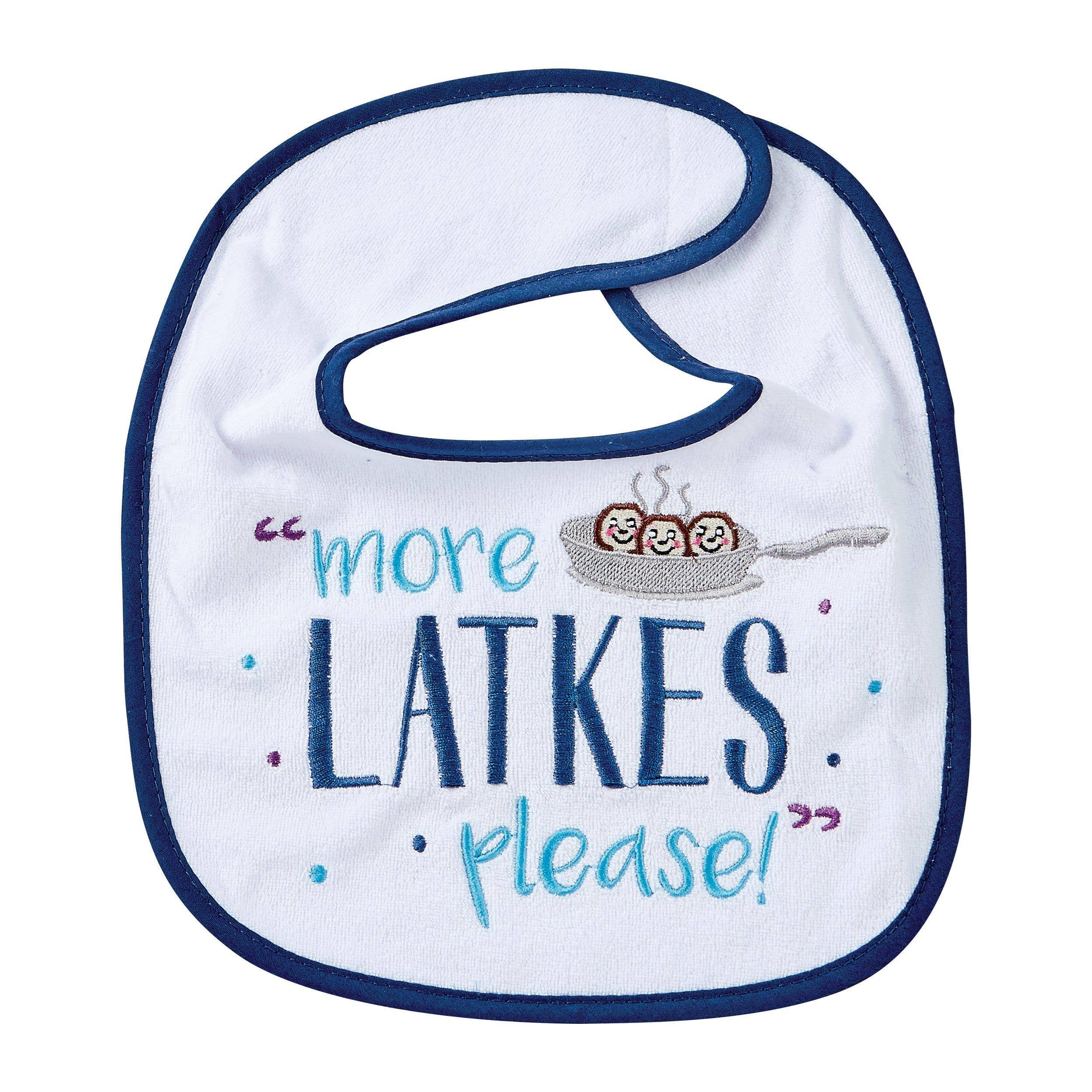 Chanukah Bib, "More Latkes Please"