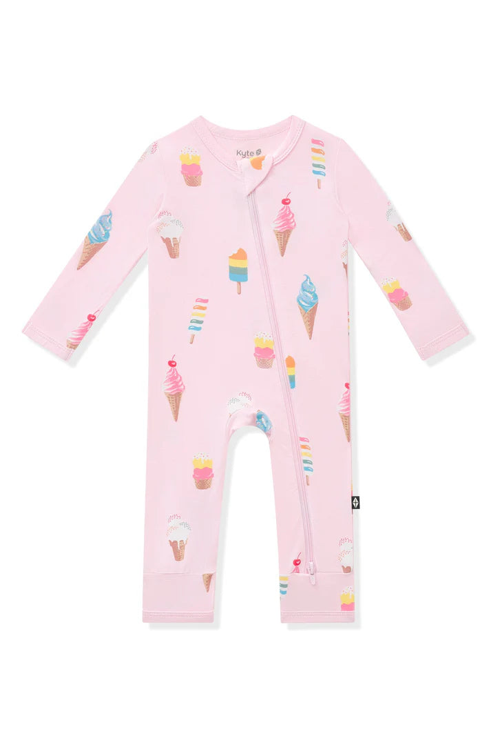 Pyjama à fermeture éclair rose poudré 