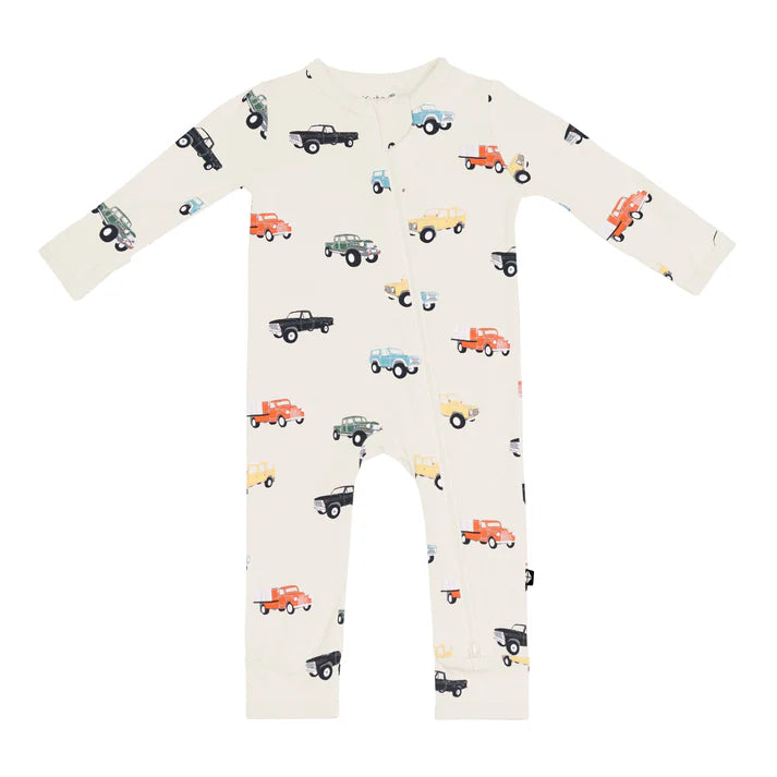Vintage Trucks Zippered Romper