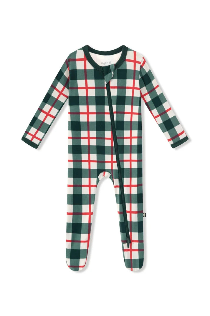 Kyte Baby Holiday Plaid Zippered Footie