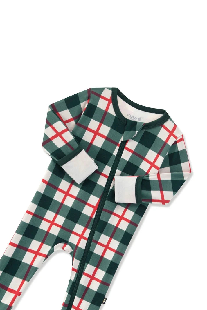 Kyte Baby Holiday Plaid Zippered Footie