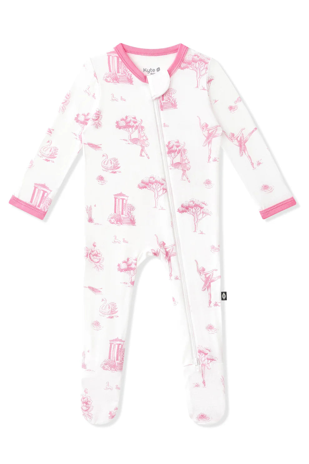 Kyte Baby Toile Ballet Zippered Footie Pajama