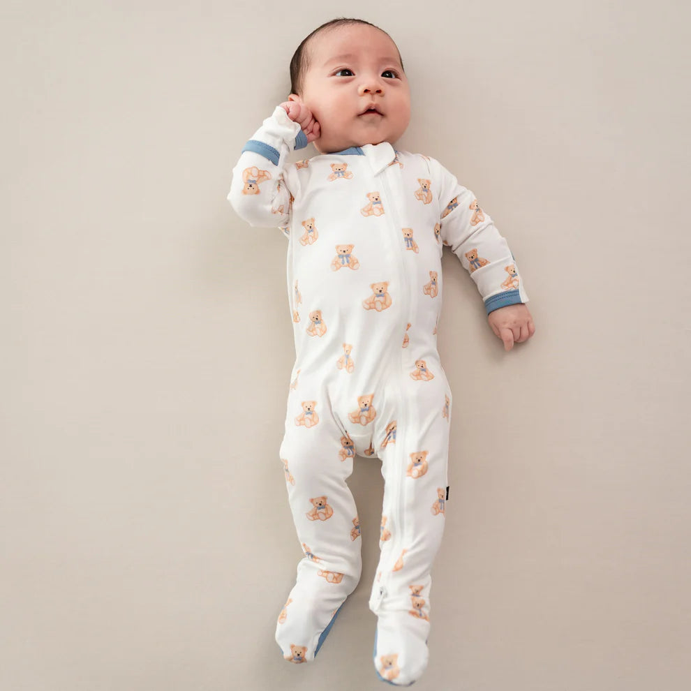 Teddy Bears Zippered Footie