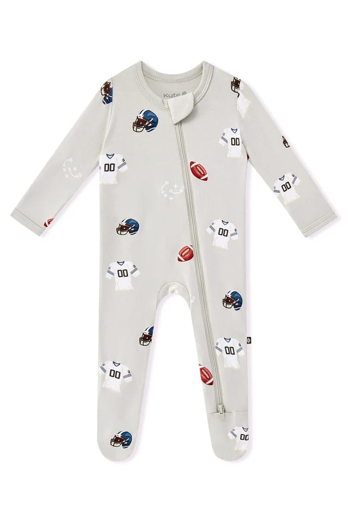 Kyte Baby Vintage Football Zippered Footie