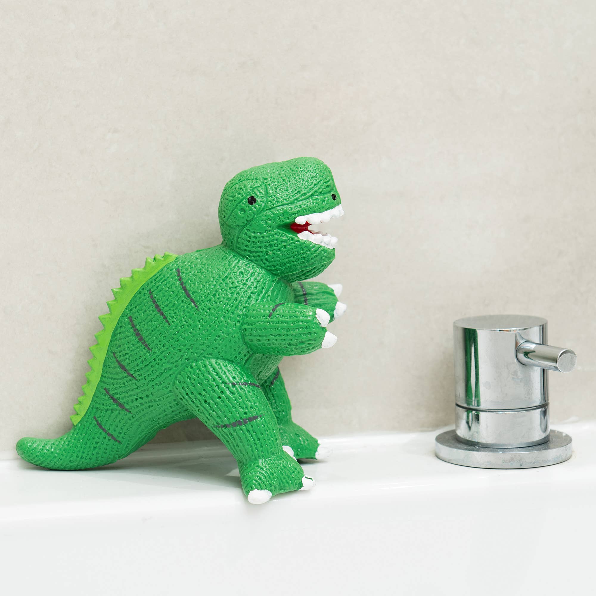 Jouet dinosaure T-Rex vert en caoutchouc naturel, jouet de bain, anneau de dentition