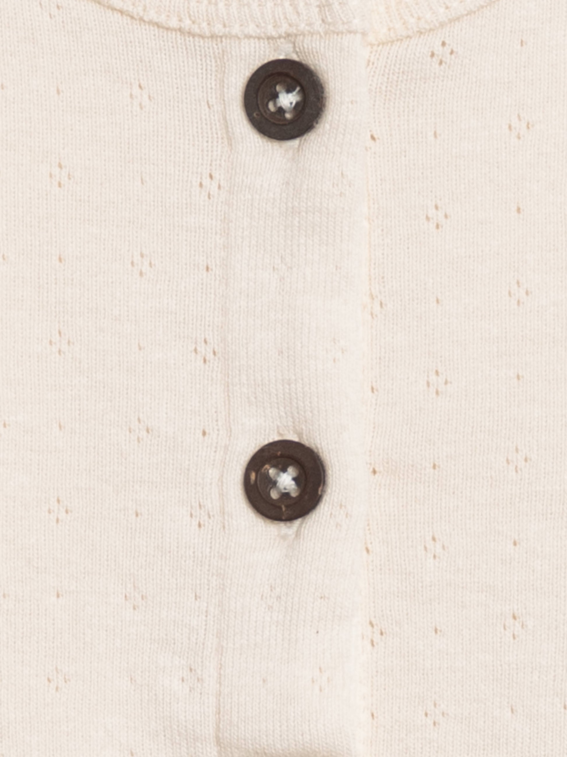 Organic Clara Pointelle Button Down Cardigan - Ivory