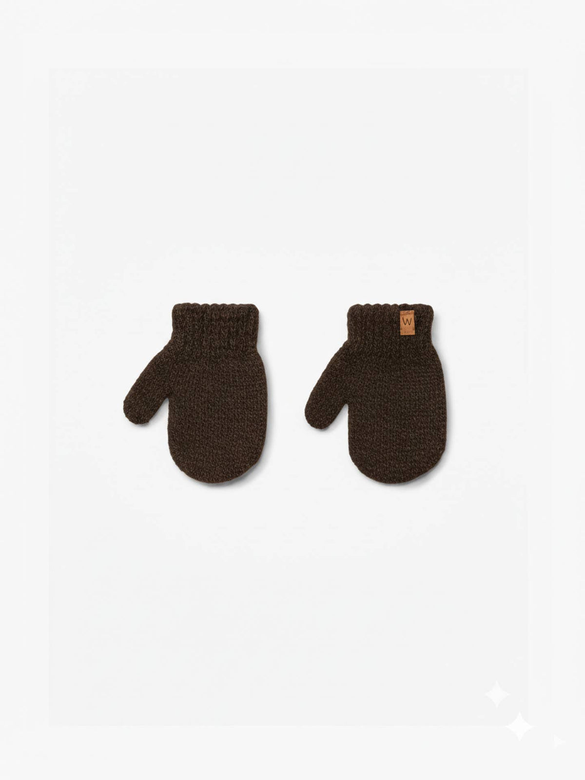 Baby Mittens knitted in merino wool | SWEET AUTUMN: Mouliné chocolate