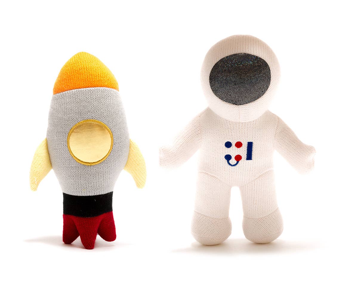 Knitted Astronaut Teddy Soft Toy