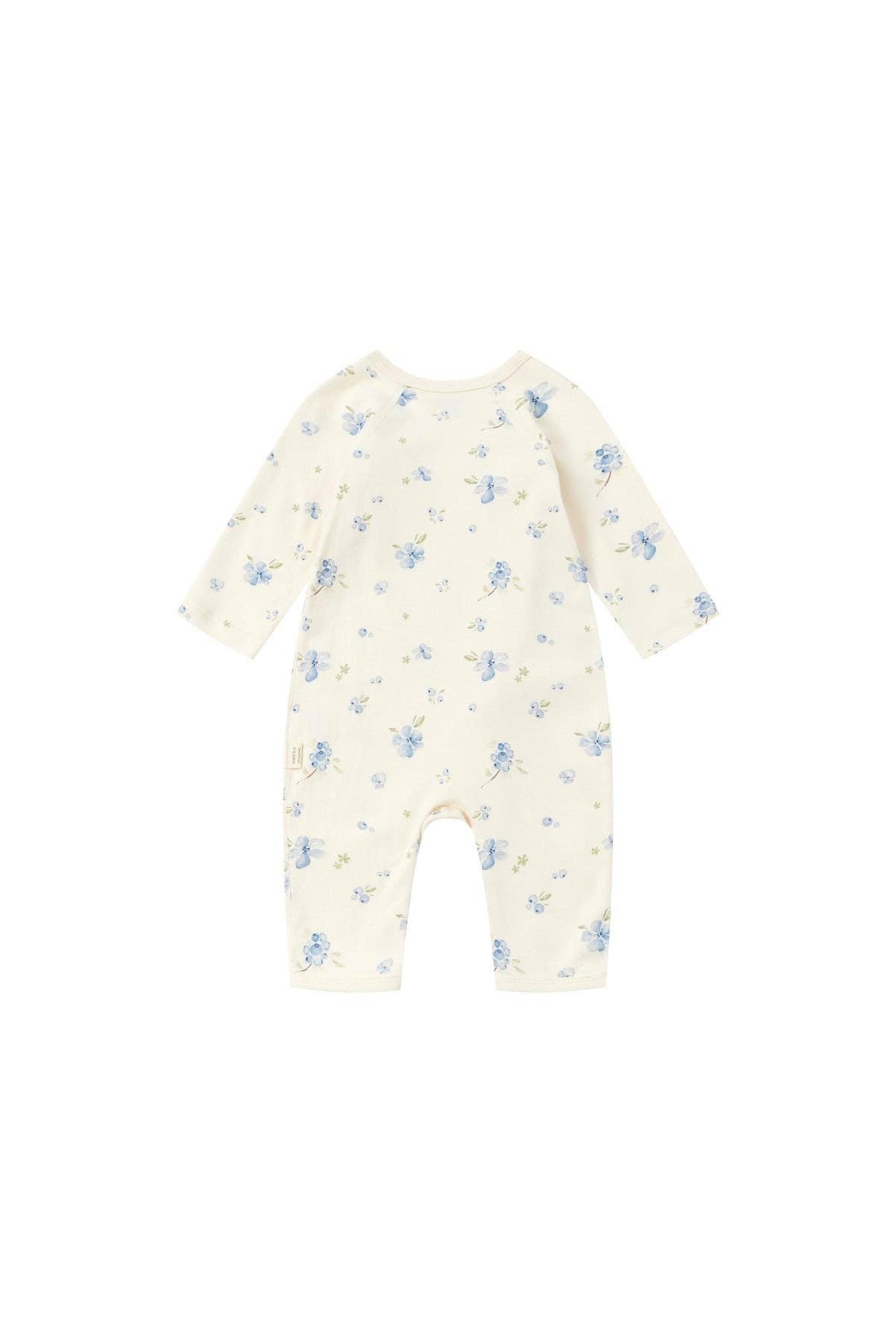 Baby Organic Kimono Sleeper-Blueberry