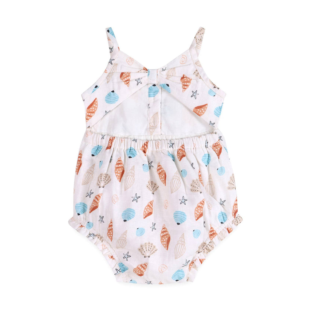 Seashell Organic Baby Romper & Headband Set