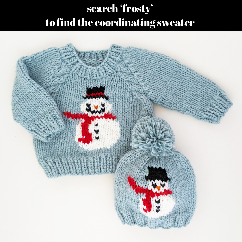 Frosty Snowman Surf Blue Beanie Hat