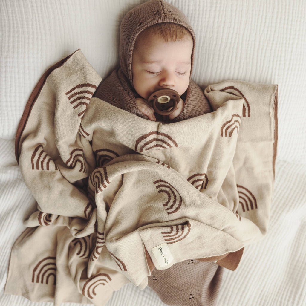 100% Luxury Cotton Swaddle Receiving Baby Blanket - Rainbow: Pink