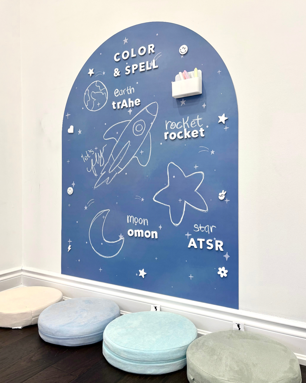 MEGA Magic Playwall - Arch Magnetic Wall Decal for Kids: Neutral Check