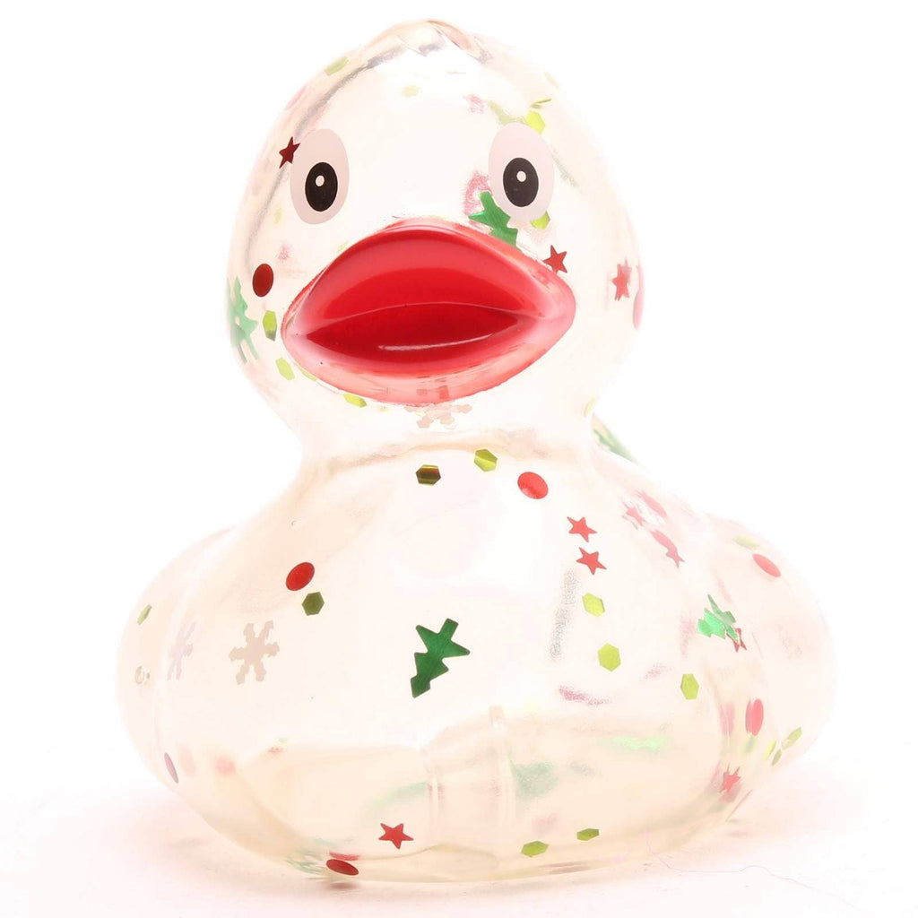 Bath duck Xmas glitter - red beak