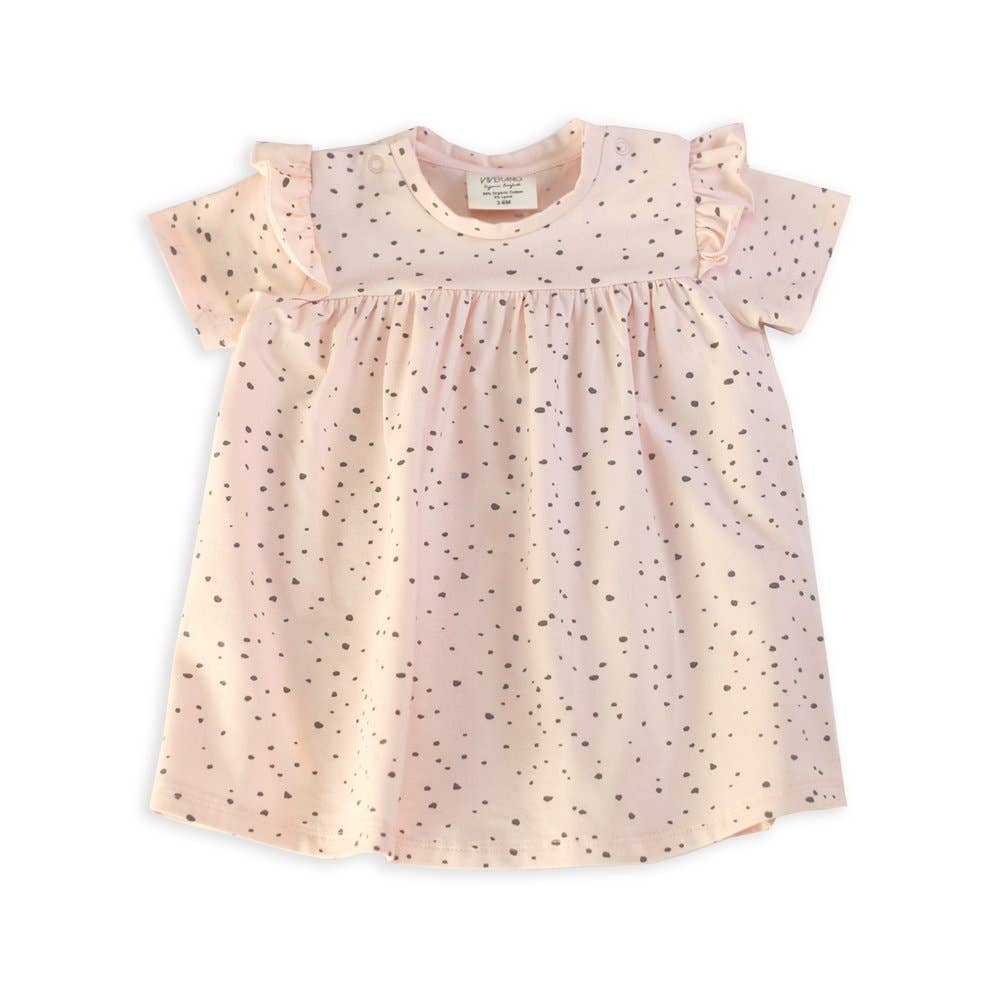Pebble Short Sleeve Ruffle Dress + Bloomer Set Organic Cotton