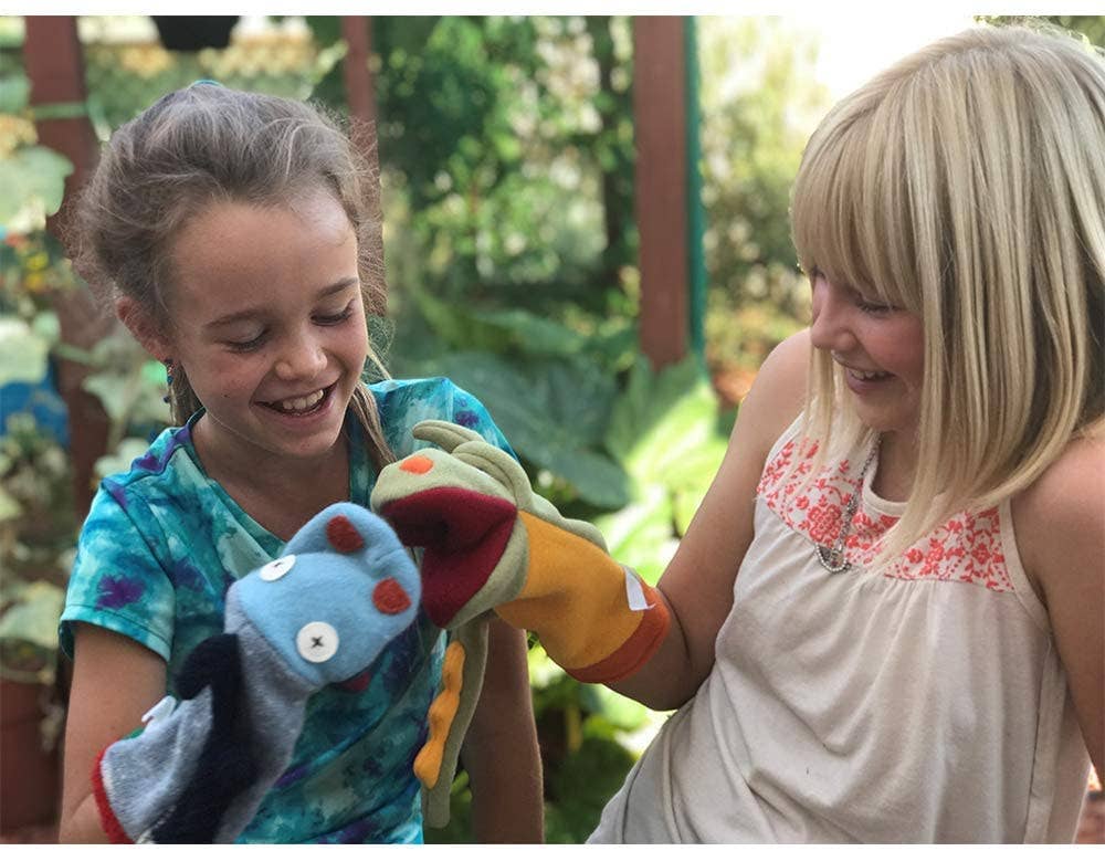 Marionnette dinosaure | Laine recyclée