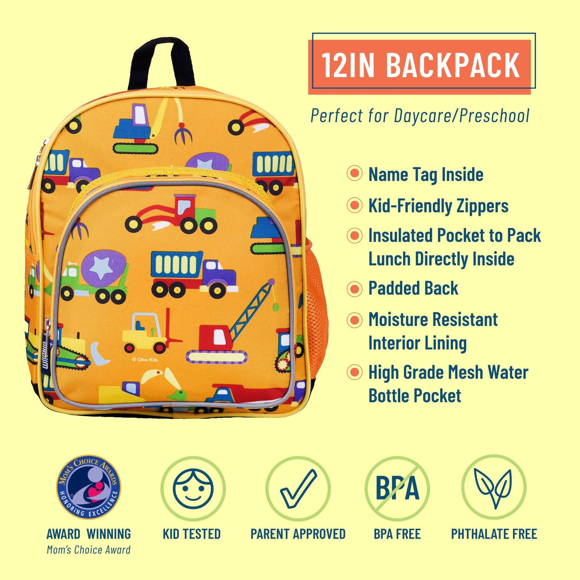 Toddler Under Construction Backpack - 12 Inch