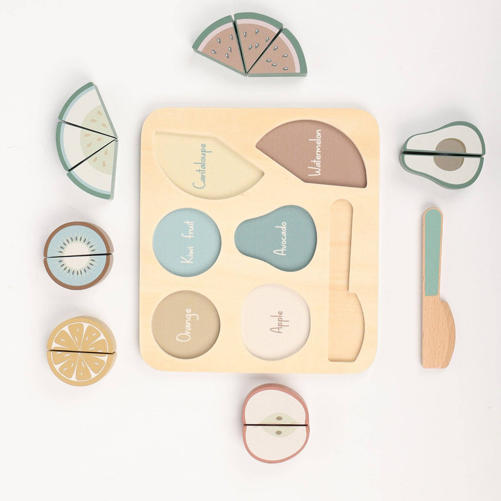 Wooden Fruit Cutting Puzzle - Velcro Play Food Set Ages 18m+