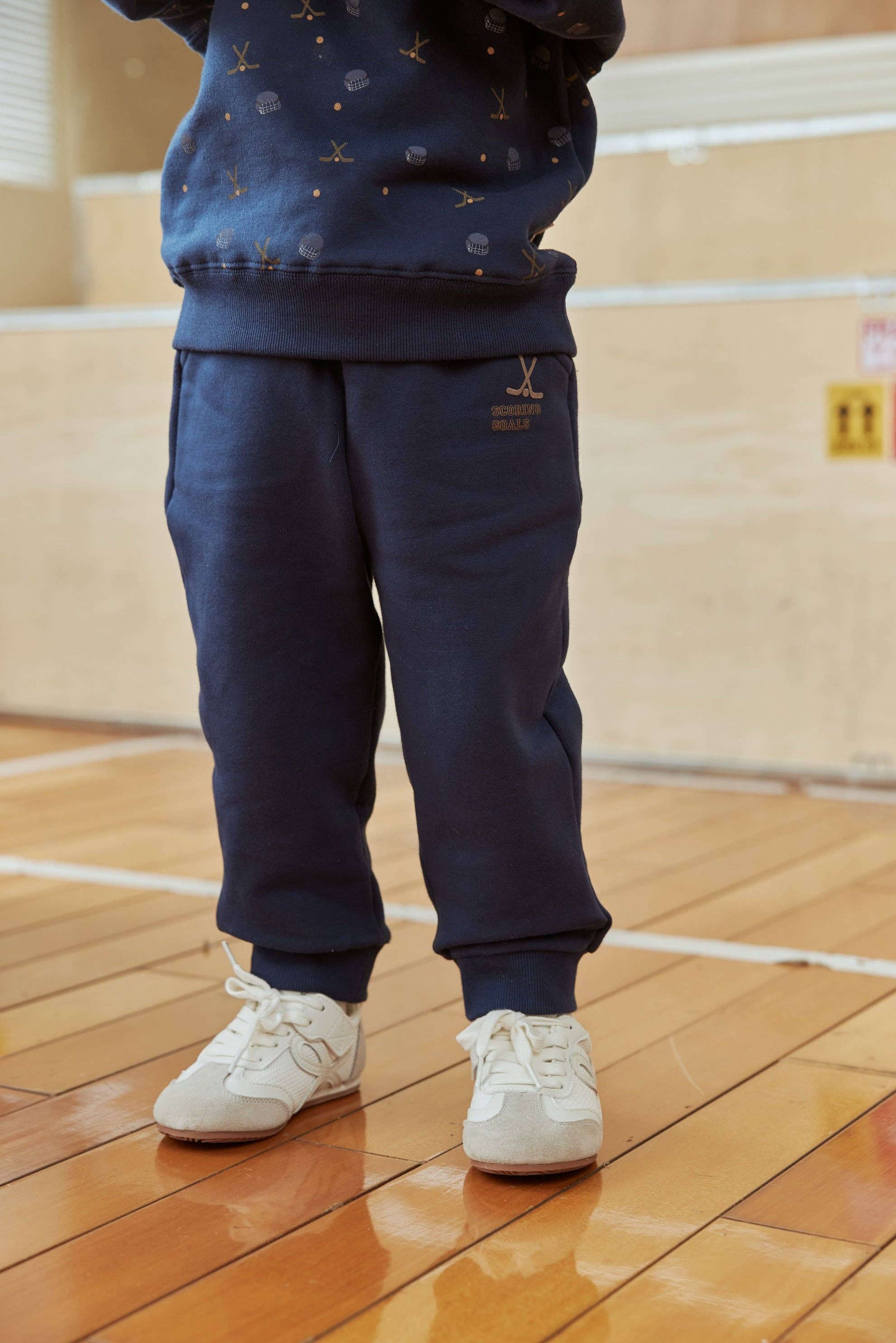 Organic Toddler Fleece Sweatpant-Navy