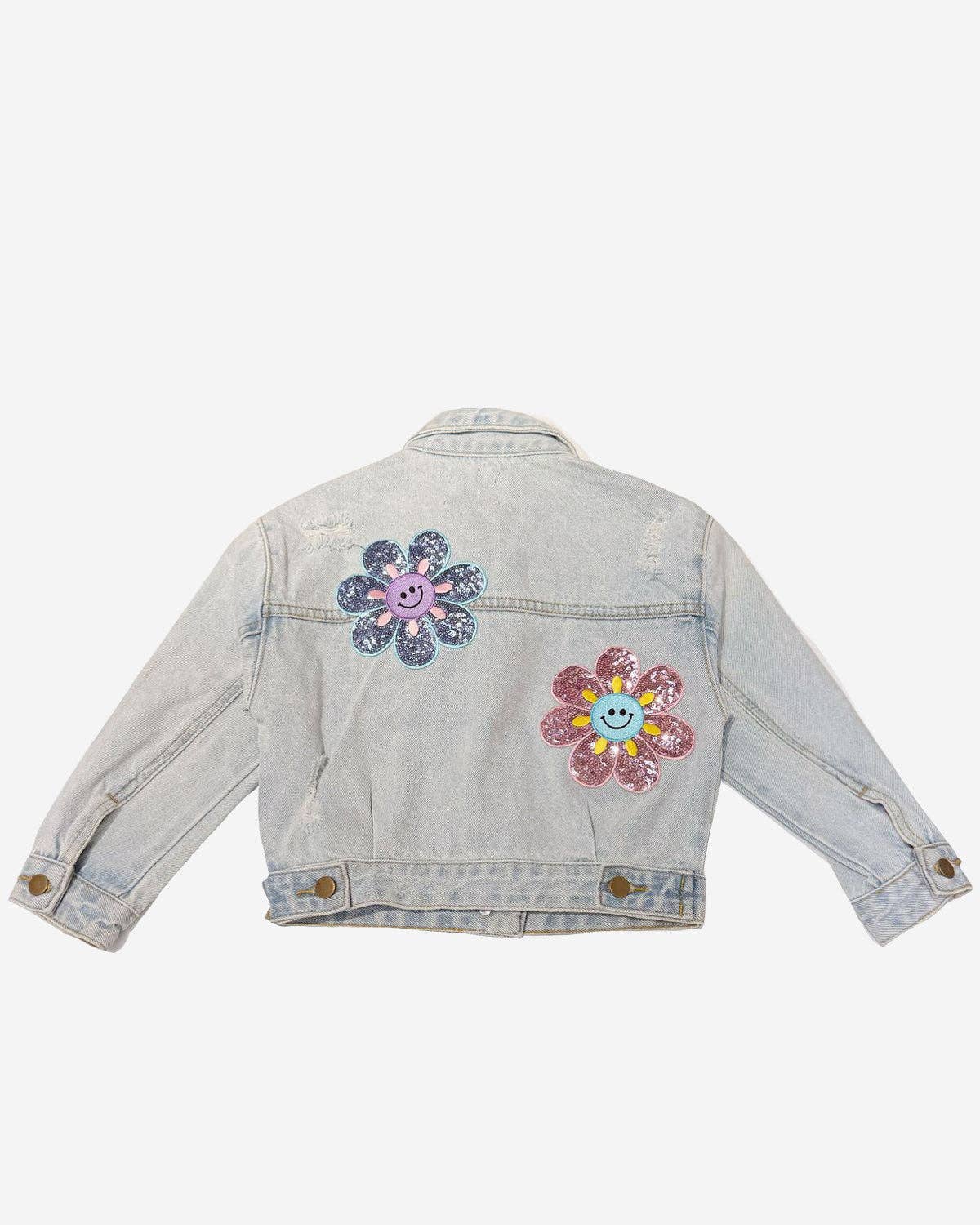 Patched Denim Jacket: Two Daisy / LAST SIZE 4