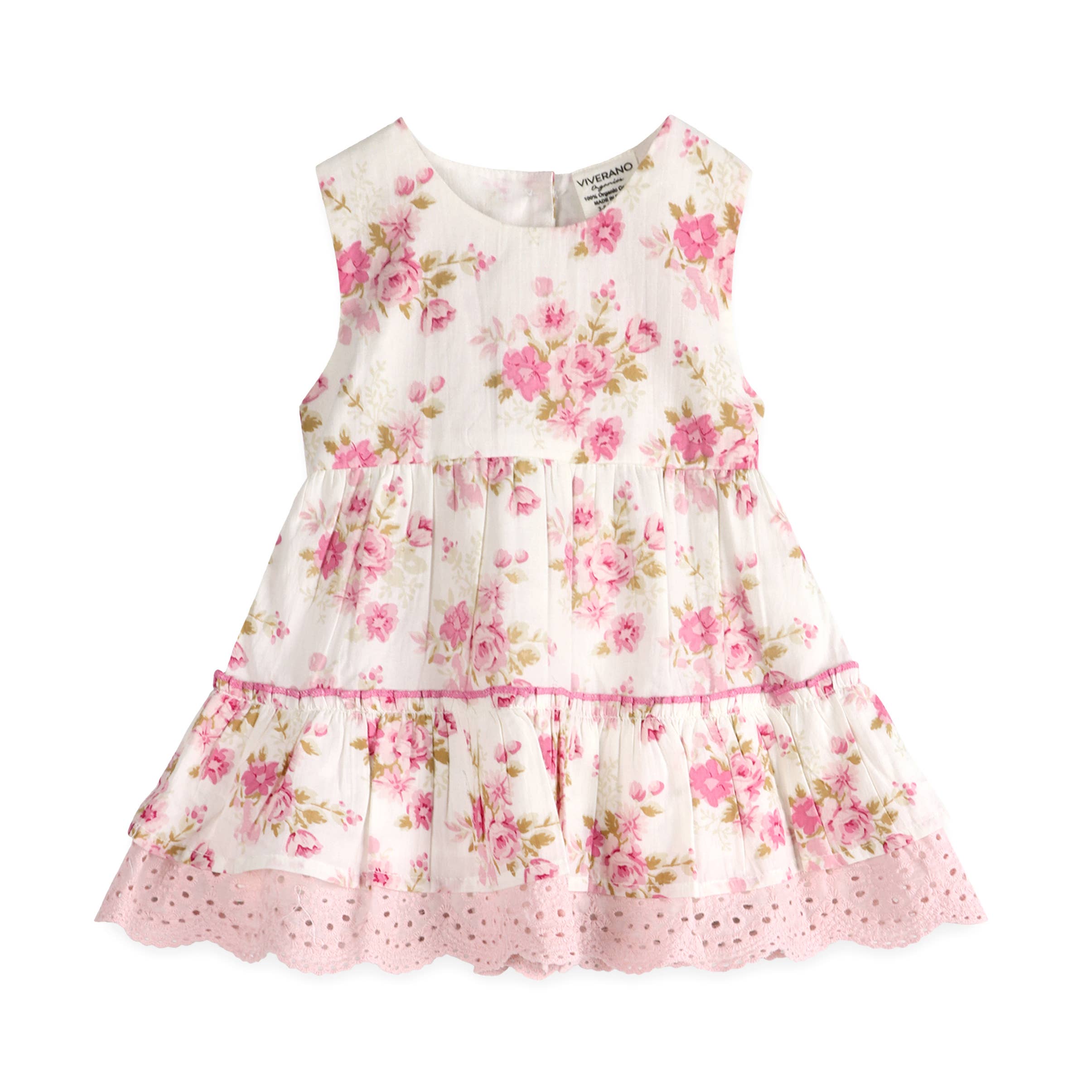 Camille Floral Baby Dress + Bloomer (Organic): Pink Floral