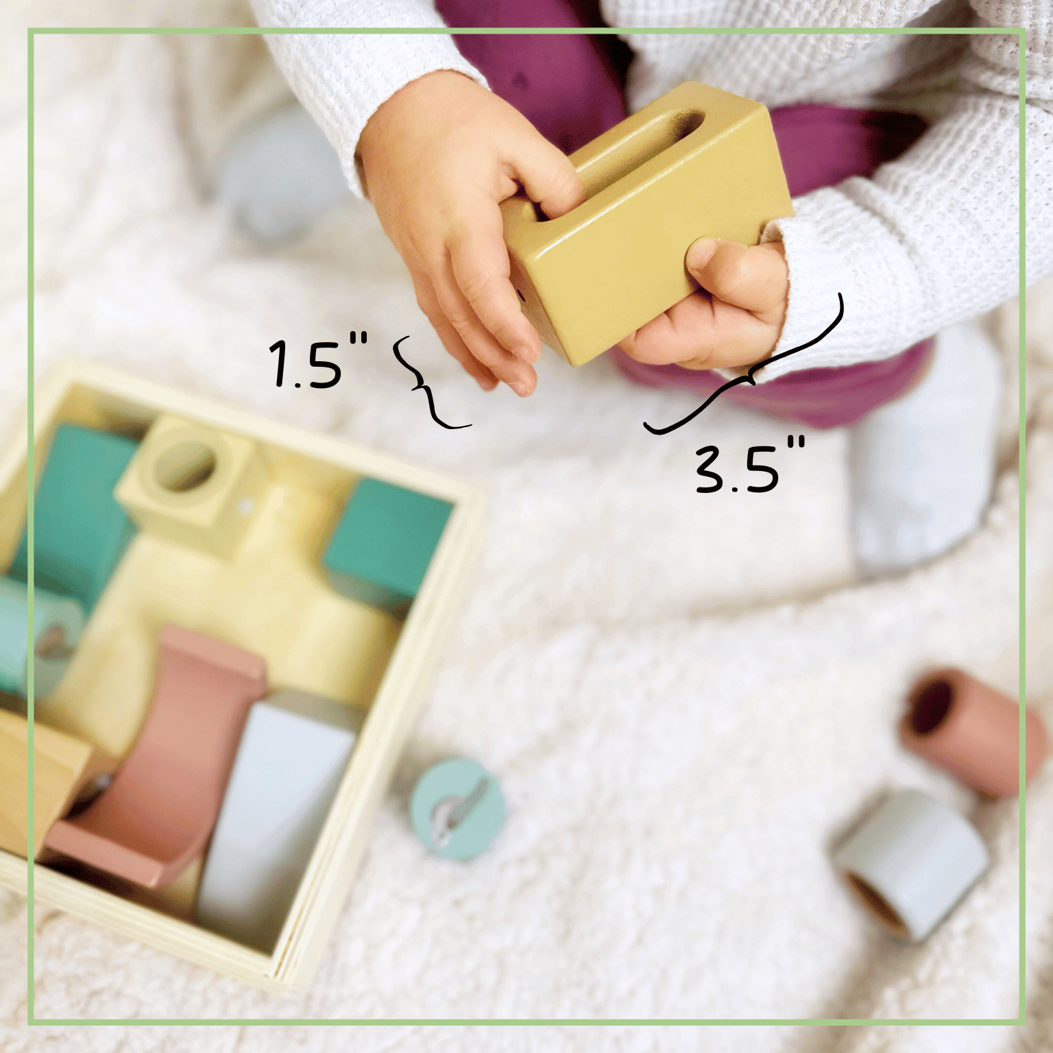 Wooden Activity Blocks 15pc - Interactive Sensory Blocks Ages 12m+