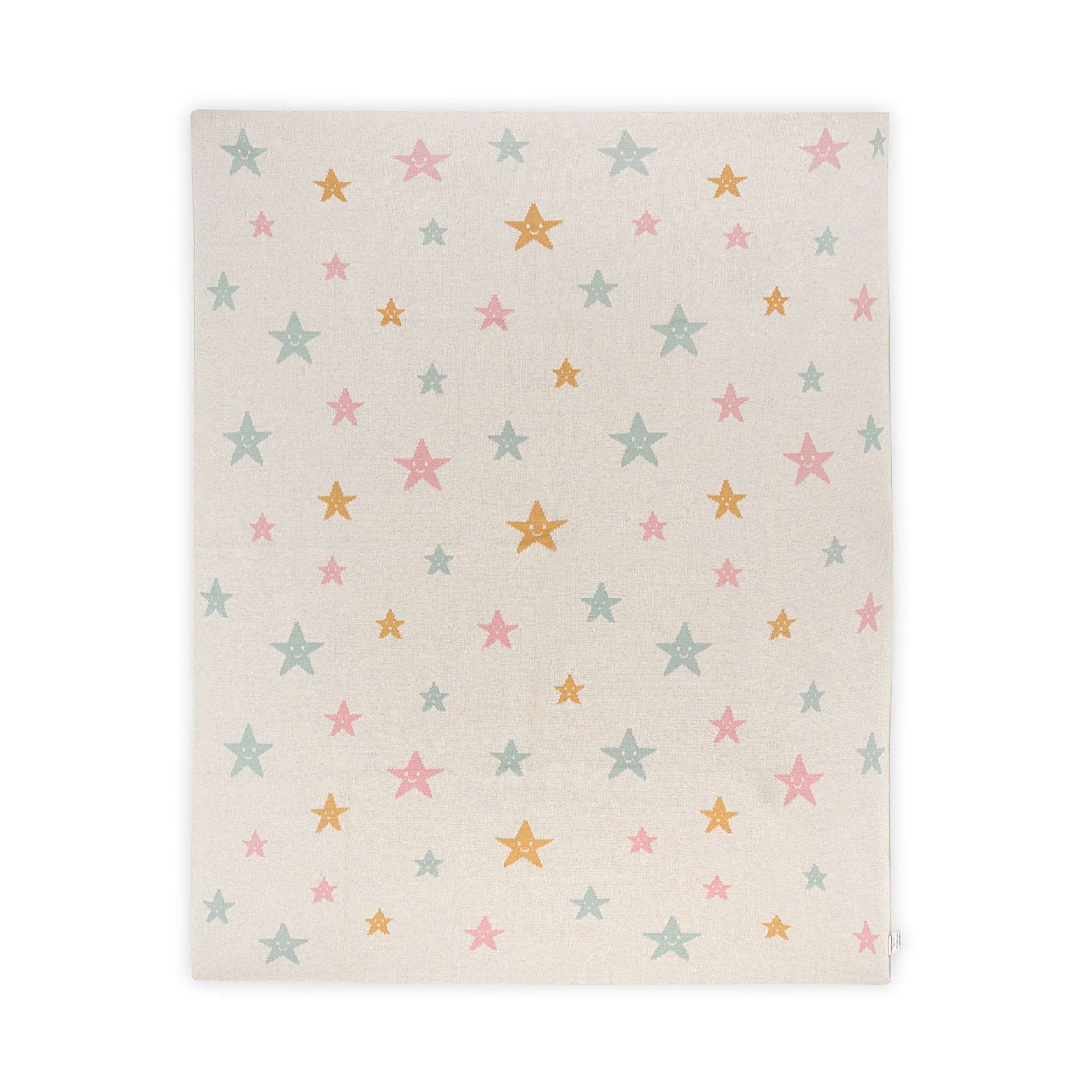 Stars - Organic Cotton Jacquard Sweater Knit Baby Blanket: One Size