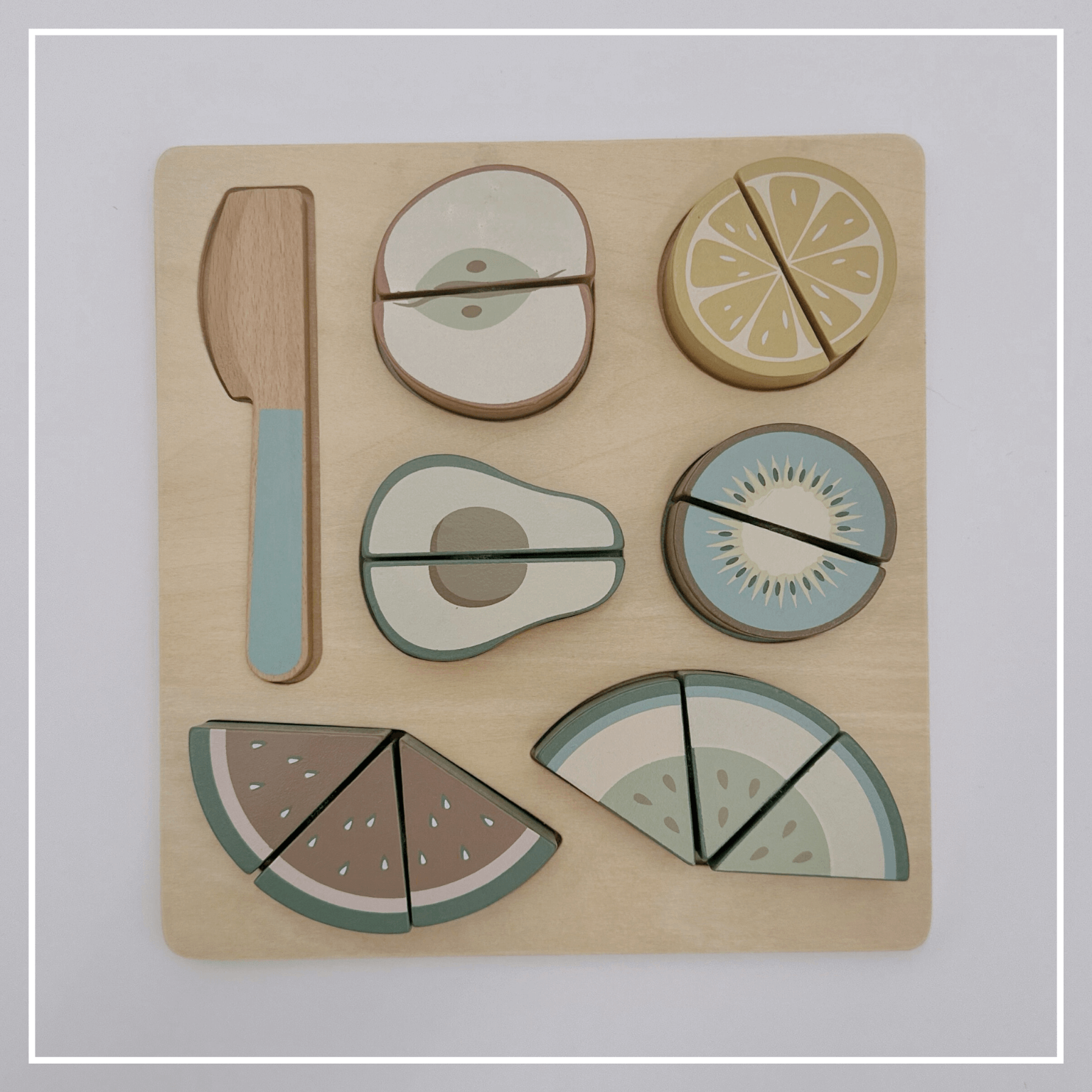 Wooden Fruit Cutting Puzzle - Velcro Play Food Set Ages 18m+