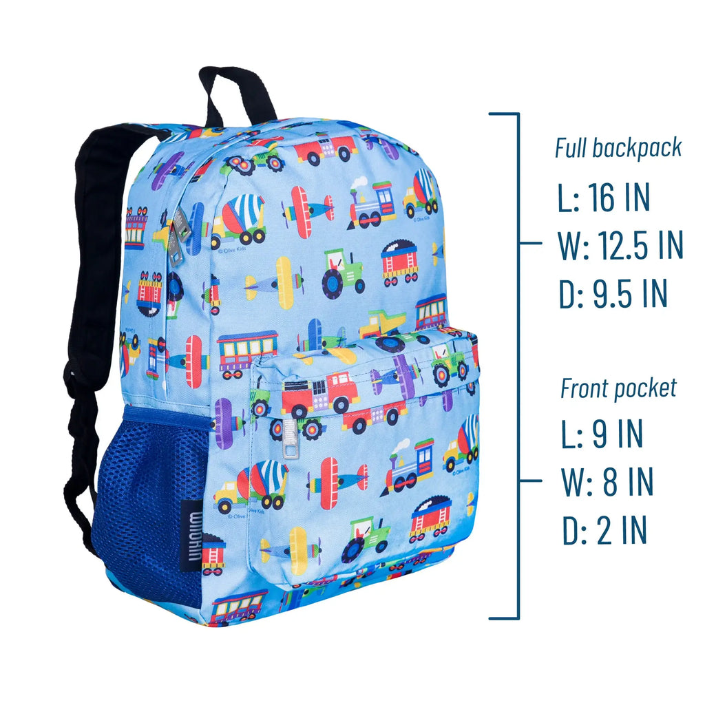 Trains Planes and Trucks Backpack - 16 Inch