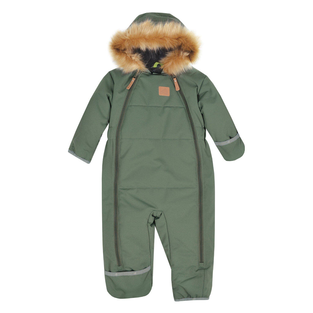 One piece baby snowsuit - Hunter textured: 6M