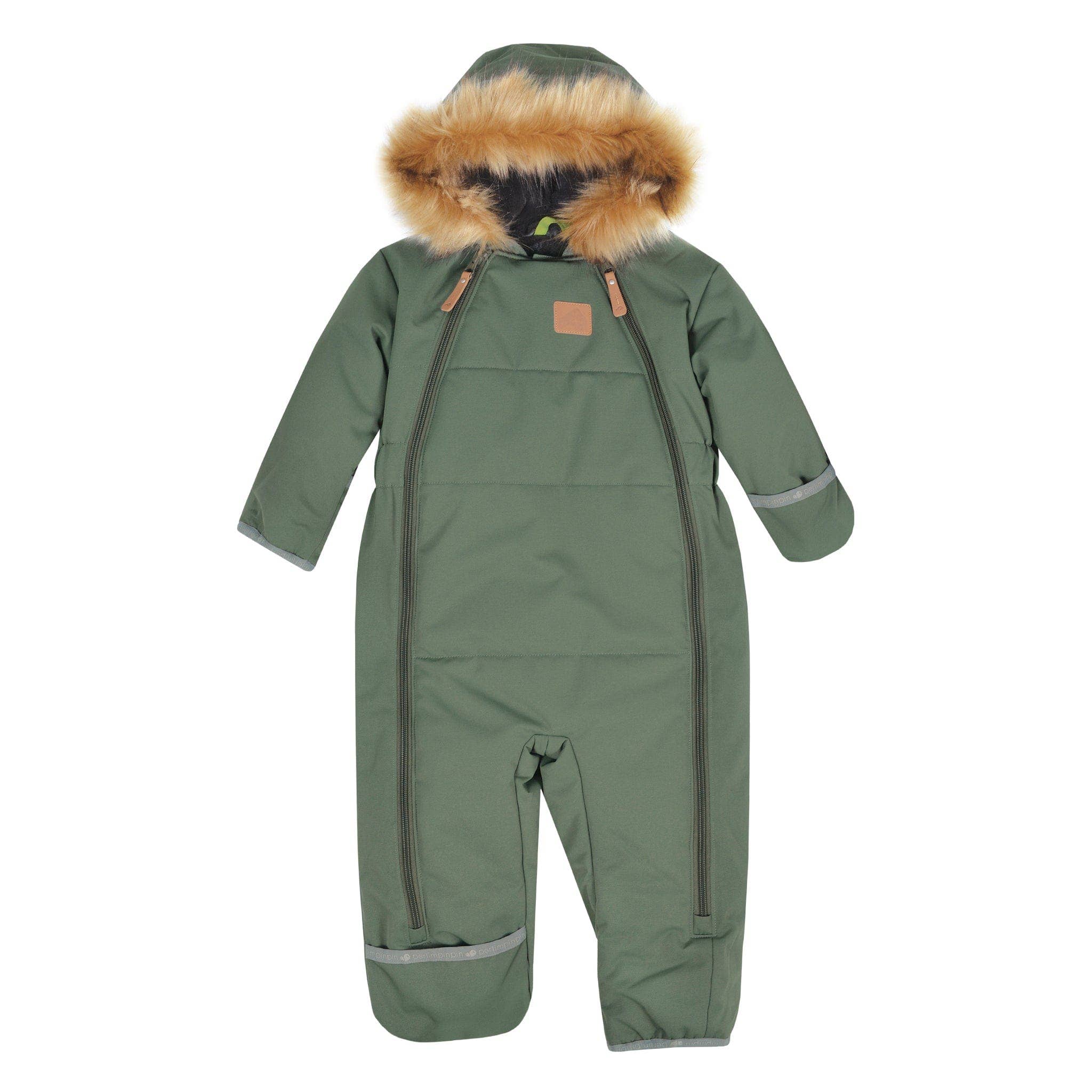 One piece baby snowsuit - Hunter textured: 6M