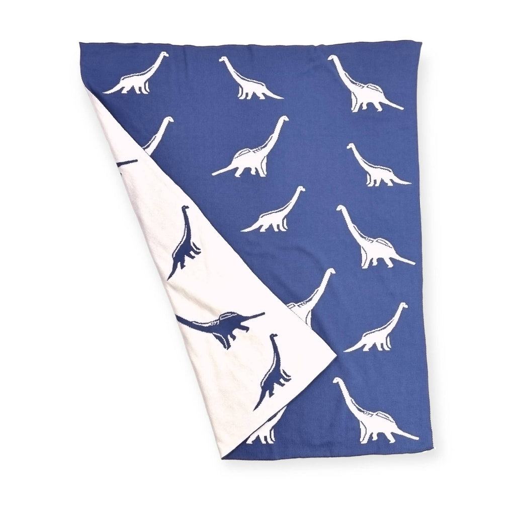 Dinosaur- Reversible Sweater Knit Baby Blanket: One Size