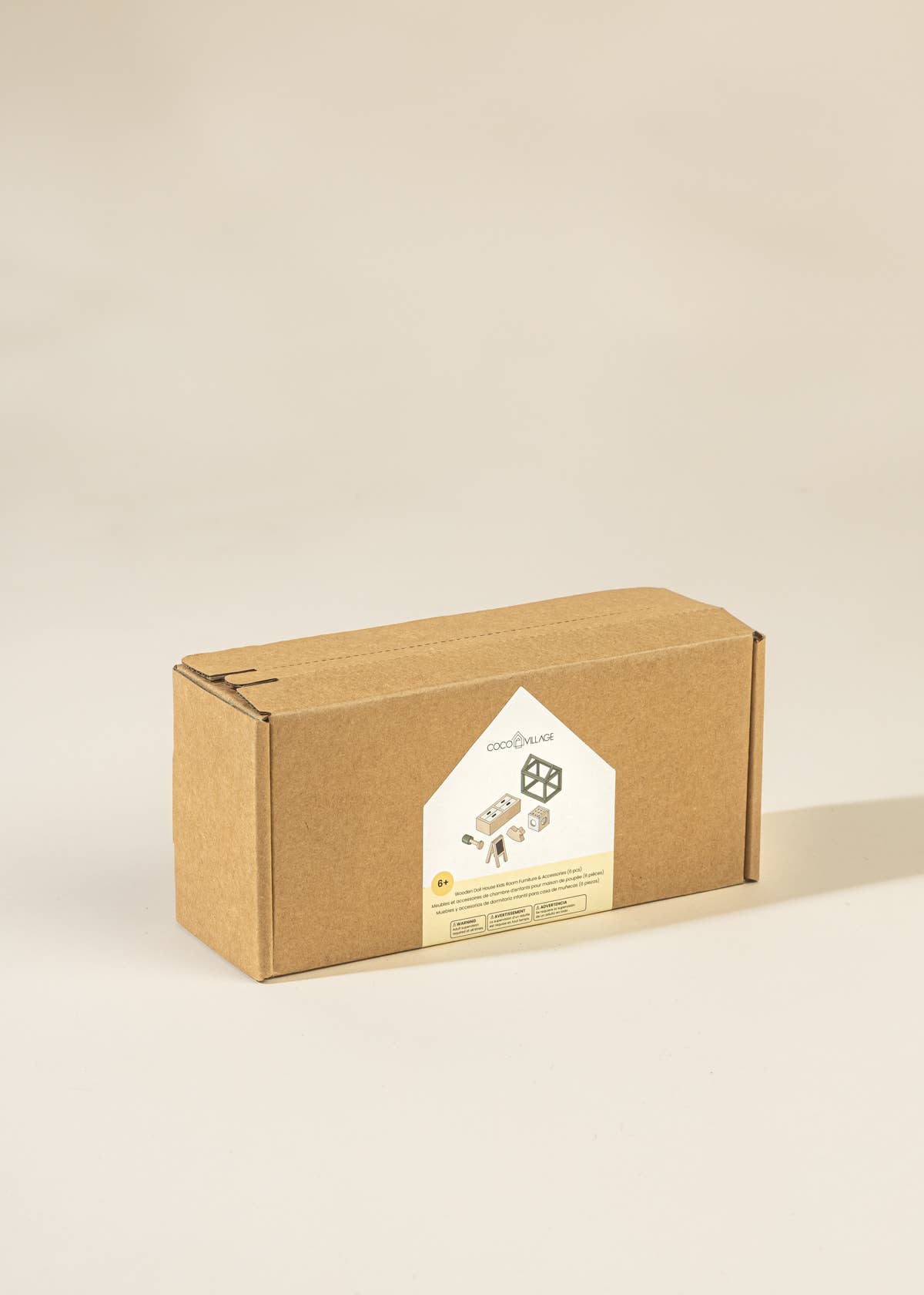 Meubles et accessoires pour chambre d'enfant en bois pour maison de poupée (7 pièces)