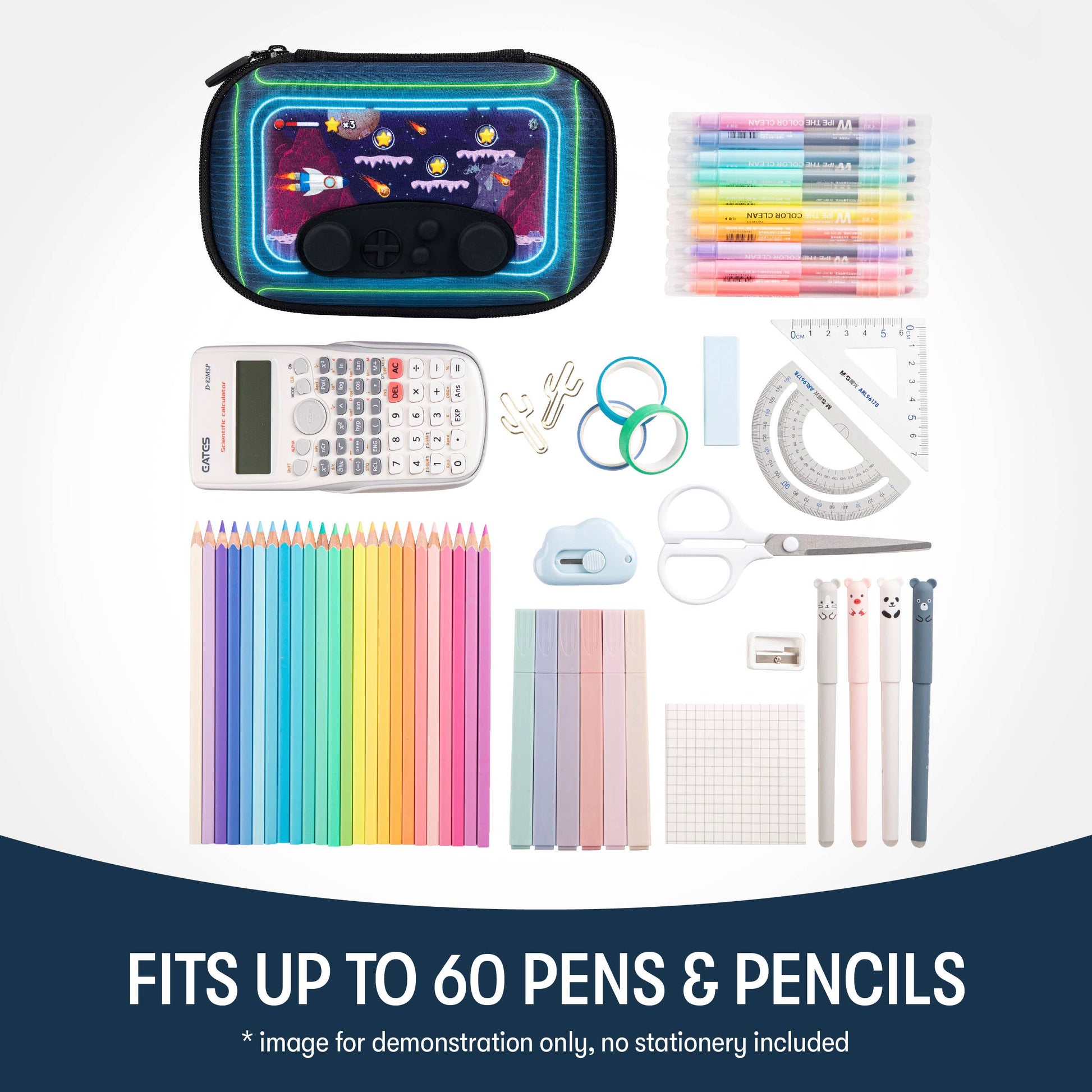 ZIPIT Gamer Pencil Case for Boys, Joystick Pencil Box: Car Race