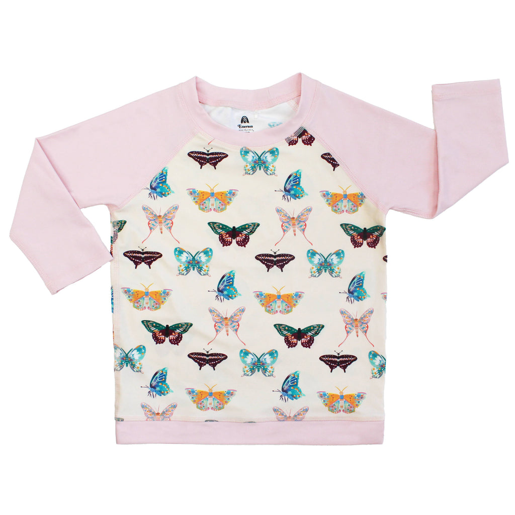 Wings of Paradise Butterflies Long Sleeve Rash Guard