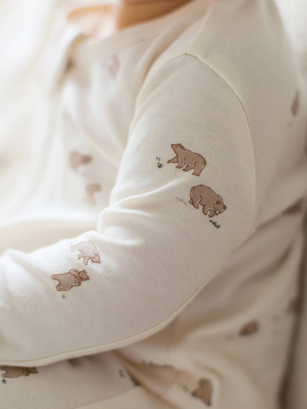 Peyton Zippered Footie - Bear / Truffle + Thyme